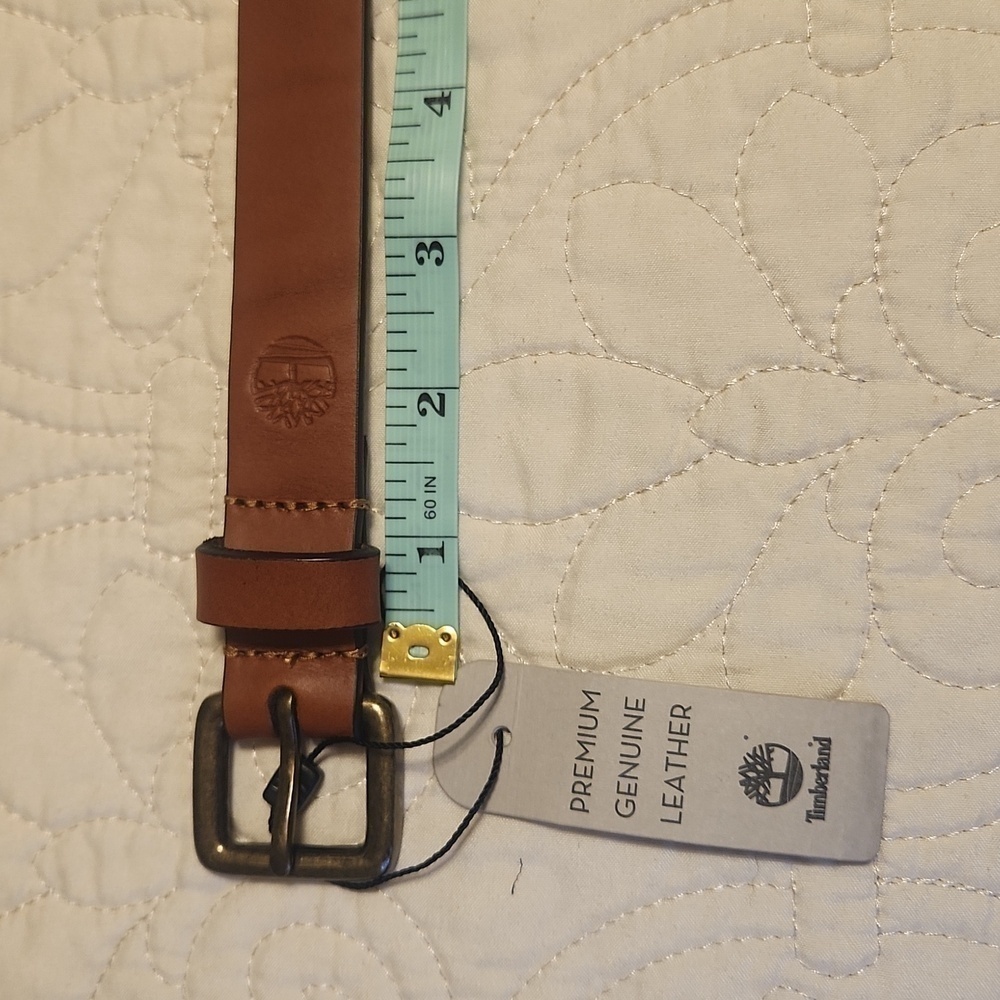 Timberland: cognac: gold tone buckle: size XL NWT